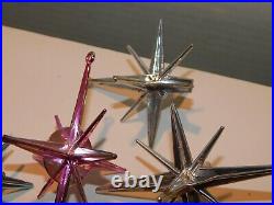 Vintage Mid Century Starburst Atomic Sputnik Lot Of 6 Christmas Ornaments MCM