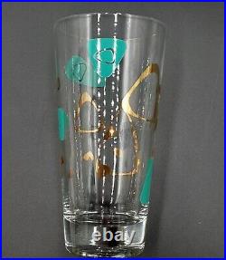 Vintage Mid-Century Turquoise and 22-Karat Gold Amoeba Boomerang Atomic Glasses
