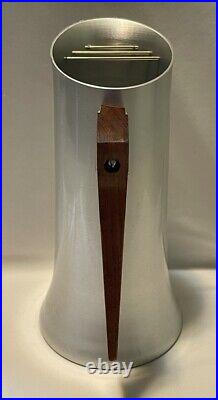 Vintage Mirro Medallion Atomic Water Ice Pitcher Teak Handle USA Eames Era