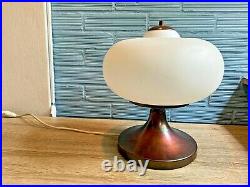 Vintage Mushroom Table Space Age Glass Lamp Atomic Design Light Mid Century Desk