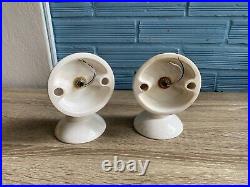 Vintage Pair of Sconce Ceramic Lamp Design Light Mid Century Space Age Wall UFO