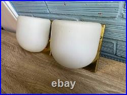 Vintage Pair of Sconce Lamp Design Light Mid Century Space Age Wall Glass