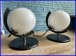 Vintage Pair of Space Age Sputnik Table Lamp Atomic Design Light Mid Century UFO