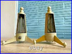 Vintage Pair of Table Space Age Rocket UFO Lamp Atomic Design Light Mid Century