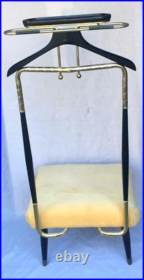 Vintage Pearl Wick Valet Butler Dressing Chair 1960s Atomic Mid Century Modern