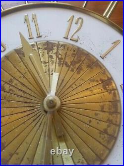 Vintage Retro Atomic Mid Century Starburst Sunburst Wall Clock not working