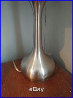 Vintage Retro MID CENTURY MODERN Atomic teardrop Lamp Pair (2) with shades