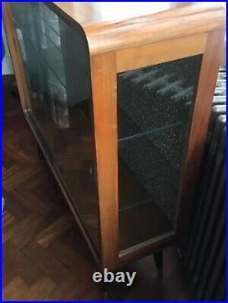 Vintage Retro MID Century Atomic Kitsch Turnidge Display Glass Cabinet Bookcase