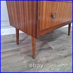 Vintage Retro Mid Century Chest Of 3 Drawers Commode Atomic Legs Teak Scandi