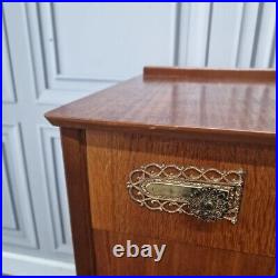 Vintage Retro Mid Century Chest Of 3 Drawers Commode Atomic Legs Teak Scandi