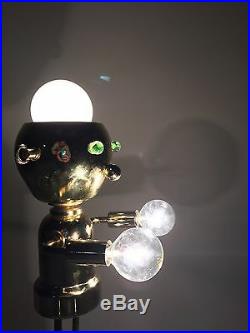 Vintage Robot Atomic Ufo Light Lamp Sputnik Eyeball Torino Brass MID Century Mod