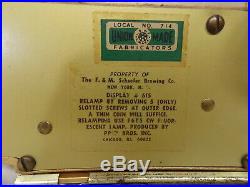 Vintage SCHAEFER BEER Mid Century Modern Atomic LIGHTED Clock Sailboat