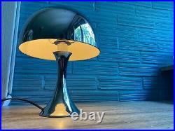 Vintage Space Age Chrome Lamp Table Atomic Design Mushroom Metal Mid Century