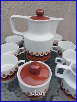 Vintage Space Age Coffee and Tea Set Germany 1970s Mid-Century Ceramic Tea Set