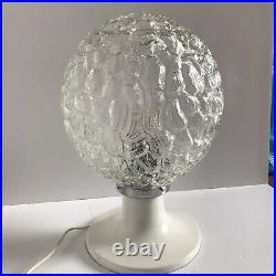 Vintage Space Age Glass Table Lamp Atomic Design Light Mid Century Very Heavy