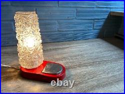 Vintage Space Age Opaline Glass Table Lamp Mid Century Atomic Design