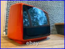 Vintage TV Set Space Age Mid Century Iskra Television Orange Design Atomic Pop