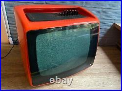 Vintage TV Set Space Age Mid Century Iskra Television Orange Design Atomic Pop