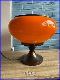 Vintage Table Space Age Glass Lamp Atomic Design Light Mid Century Desk Mushroom