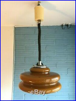 Vintage UFO Mid Century Pendant Space Age Lamp Ceiling Atomic Design Light Glass
