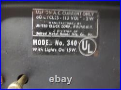 Vintage United Bowtie 340 Mid Century Atomic Lamp and Clock