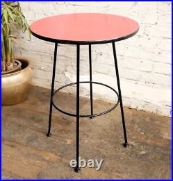 Vtg 50s 60s Mid Century Modern Atomic Era Formica Bistro Kitchen Bar Pub Table