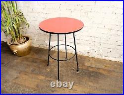 Vtg 50s 60s Mid Century Modern Atomic Era Formica Bistro Kitchen Bar Pub Table