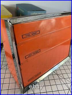 Vtg 50s Atomic Kitchen Orange Cabinet Holder Container Box Storage Mid Century