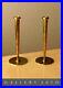 Vtg MID Century Brass Atomic Modern Candle Holders! Sleek Saucer Art Deco Pair