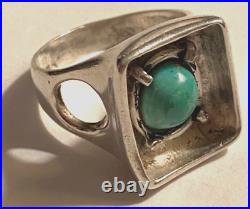 Vtg Mid Century Atomic Danish Modern Sterling Silver Ring 6.5