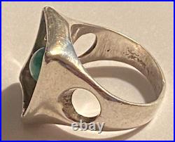 Vtg Mid Century Atomic Danish Modern Sterling Silver Ring 6.5