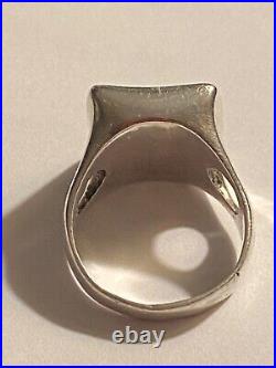 Vtg Mid Century Atomic Danish Modern Sterling Silver Ring 6.5