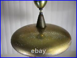 Vtg Mid Century Atomic Pull Down UFO Saucer Kitchen Table Ceiling Light Fixture