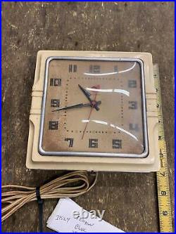 Vtg Techron Wall Clock Mid Century Atomic Age Art Deco Kitchen 7 Bakelite Works