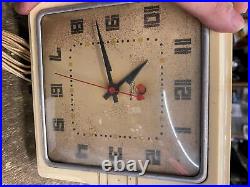 Vtg Techron Wall Clock Mid Century Atomic Age Art Deco Kitchen 7 Bakelite Works