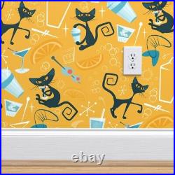 Wallpaper Roll Fun Mid-Century Cocktail Vintage 1950S Atomic Cats 24in x 27ft
