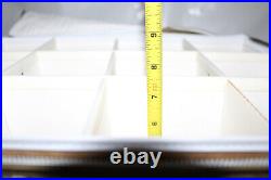White Gold Quilted Vinyl Divided Glassware Storage Box Mid Century ZipTop Atomic