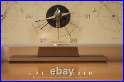 Wow! MID Century Modern Weather Station! Atomic Aluminum & Orange Blue Accents